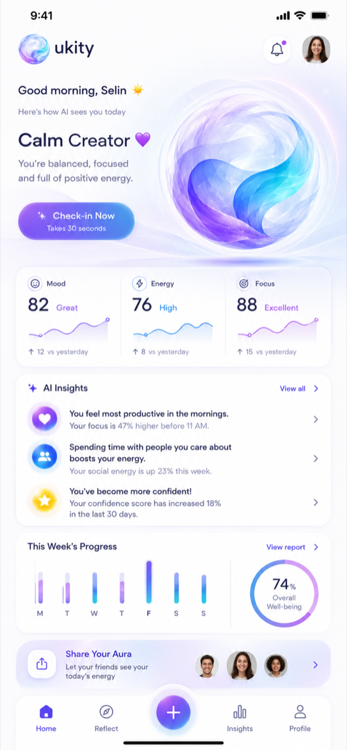 Ukity app — your identity home screen
